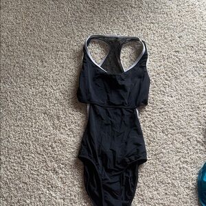 Mariia Black and Lilac Cut out Leotard